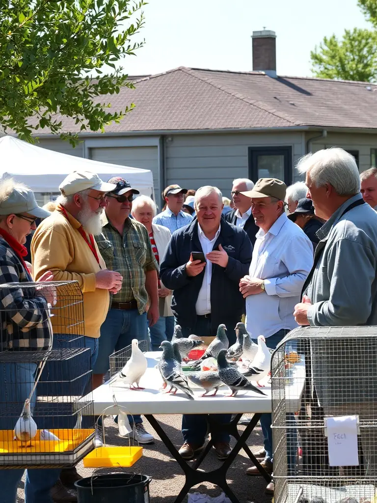 A photograph of members of the GROUPEMENT COLOMBOPHILE DE LA CHARENTE 1 gathered at a local event, fostering community and celebrating their shared passion for pigeon racing.