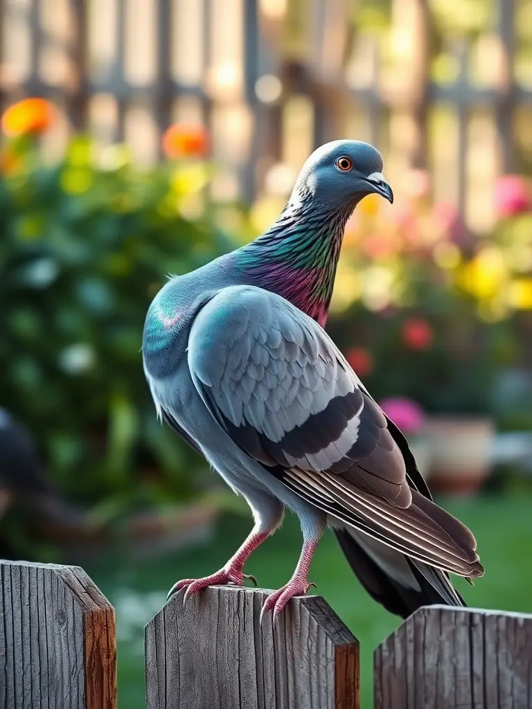 A close-up shot of a well-cared-for racing pigeon, highlighting its health and vitality, emphasizing the dedication to breeding excellence.
