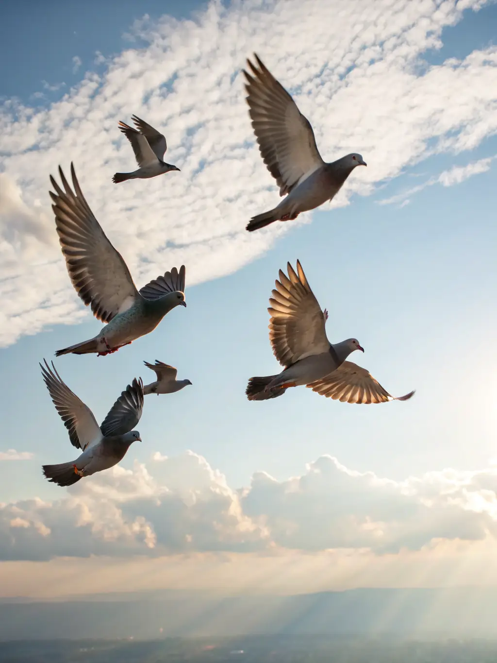 A detailed photograph of pigeons being released from a starting point for a race, showcasing the beginning of a training session organized by GROUPEMENT COLOMBOPHILE DE LA CHARENTE 1.